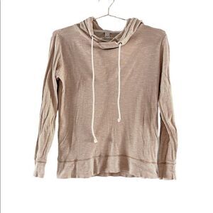 J. Crew Striped Hoodie Pullover || SZ SM || Tan/White
